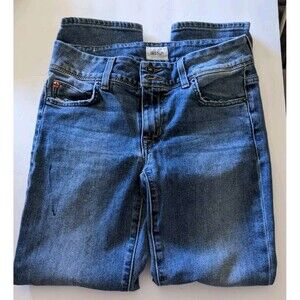 Hudson Jeans Women's Size 26 In Waist Blue Ginny Straight Low Rise Med Wash Crop